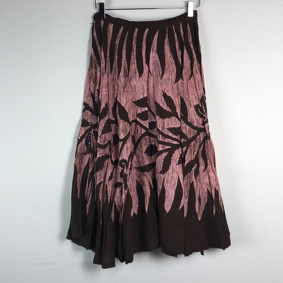 Kaktus Skirt Small Rayon Pink Brown - Picture 7 of 8